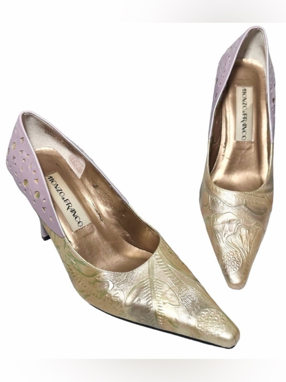 Monzo & Franco Heels 5.5 Thea Floral Leather